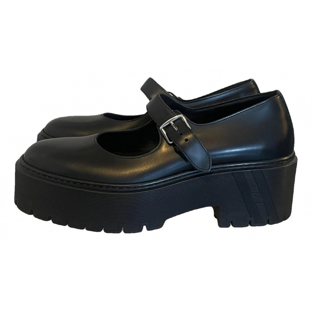 HERMES Calfskin Hoxton Black Oxford Platform MaryJanes size 40